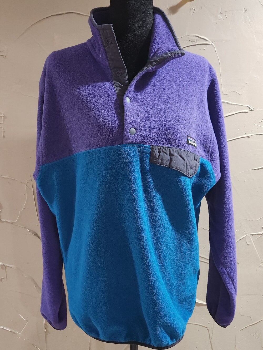 Patagonia Synchilla Fleece T Snap Pullover Small Purple Colorblock